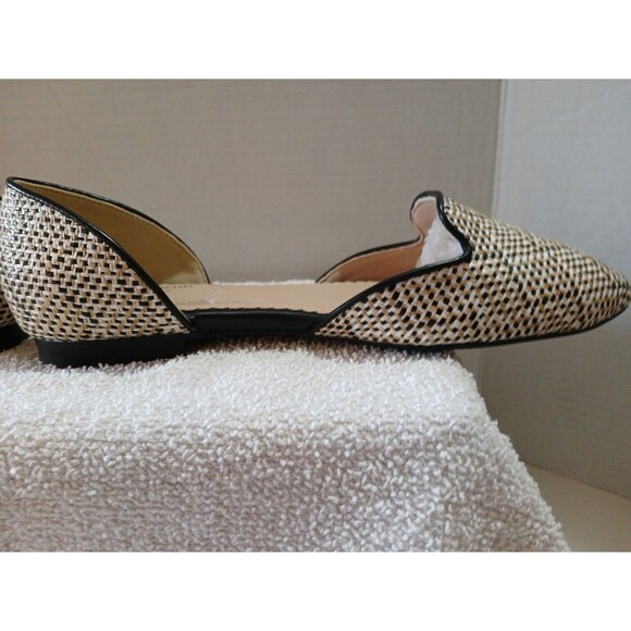 ISAAC MIZRAHI D'ORSAY FLATS SHOE WOMENS WOVEN CANVAS BROWN TAN SZ-9 - Picture 6 of 16